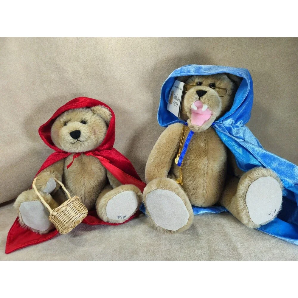 RARE Teddy Bear Museum Mohair Little Red Riding Hood & Big Bad Wolf Set #94/500